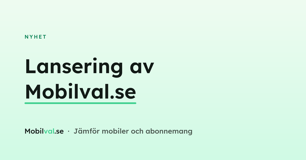 Lansering av Mobilval.se